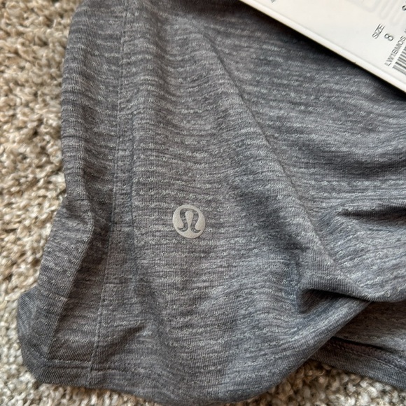 Lululemon Course Of Action Tank Top size 8 Heathered Gray Black Tie Back Shirt - Picture 5 of 5